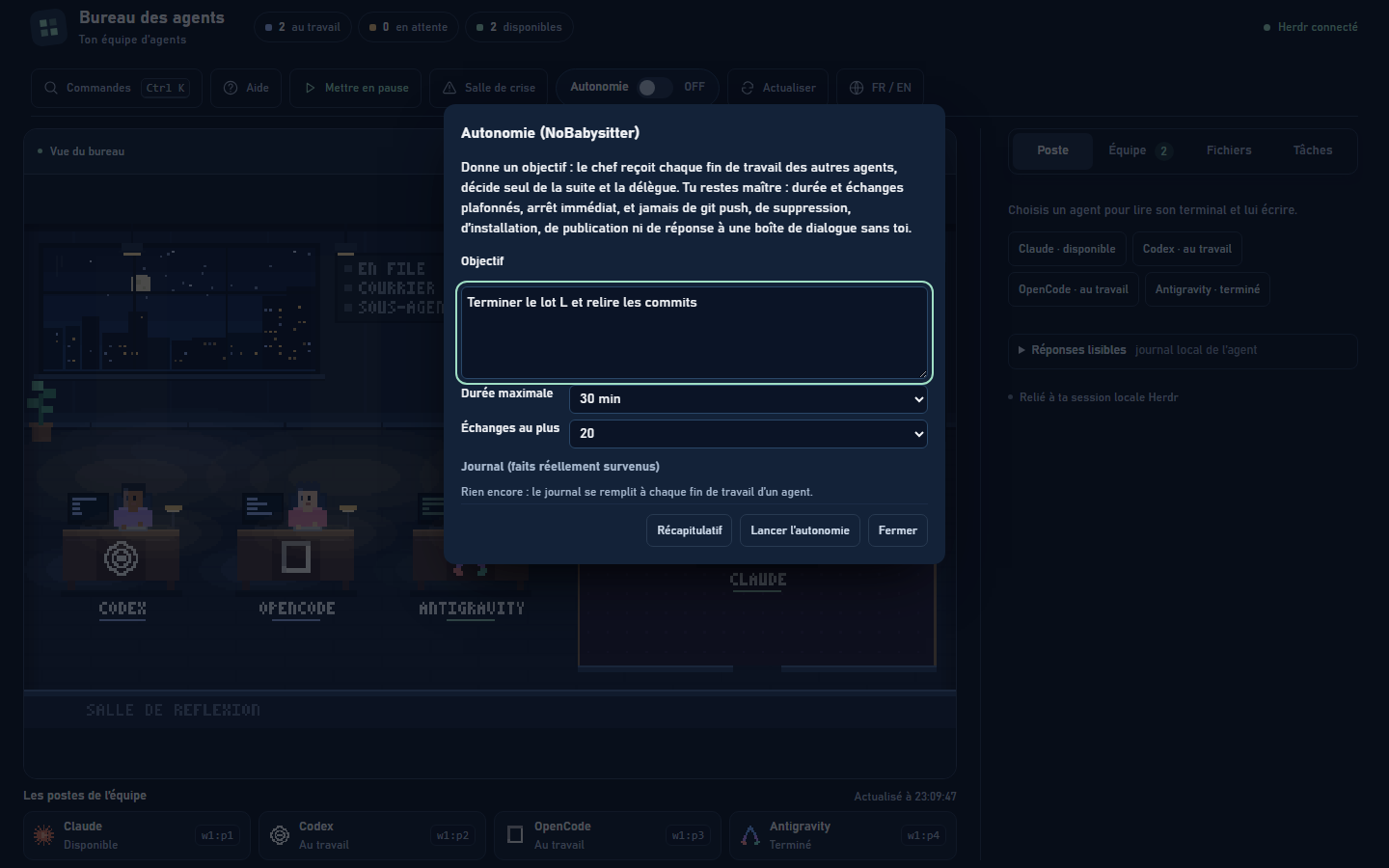 Mode Autonomie supervisée NoBabysitter